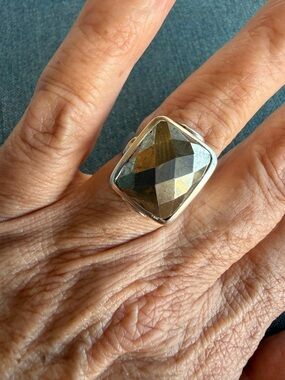 Silpada Pyrite Spark Sterling Silver Ring – Size 6